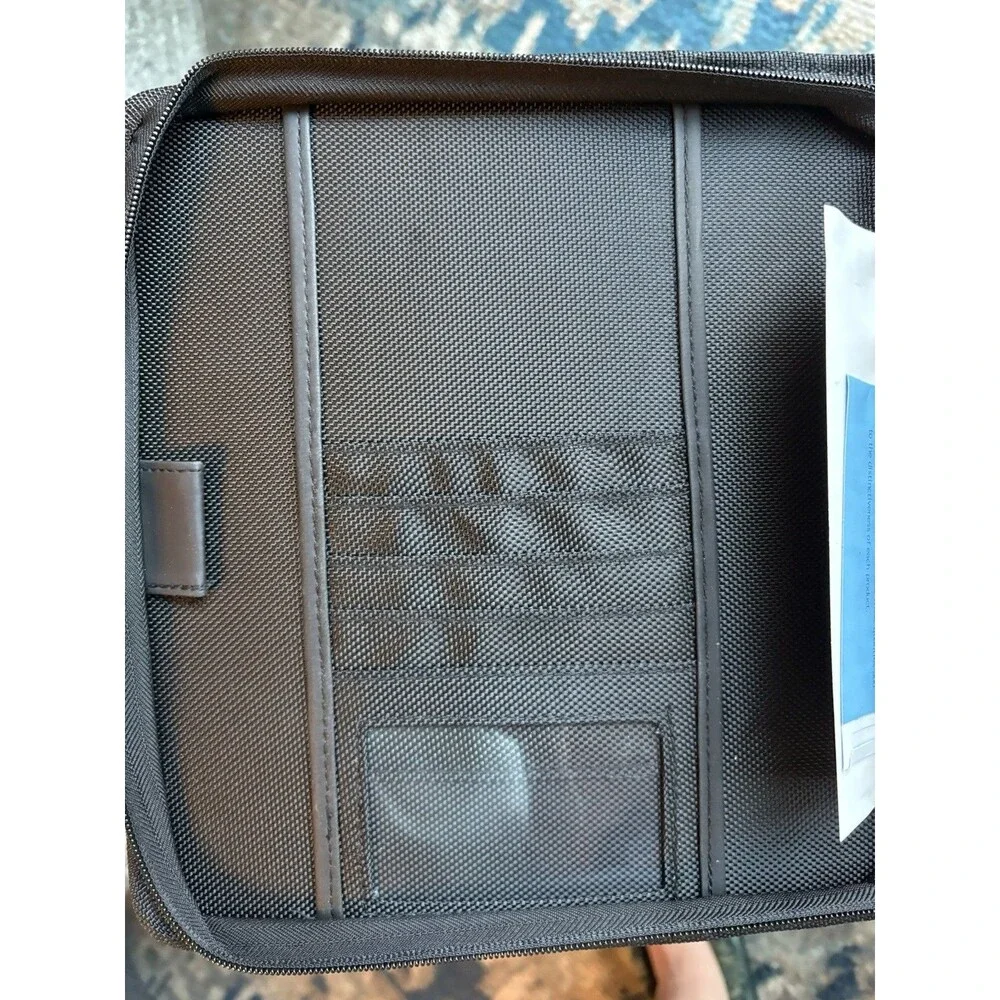 NEW Franklin compact Planner Black Zippered Binder with Card Holder & Pockets